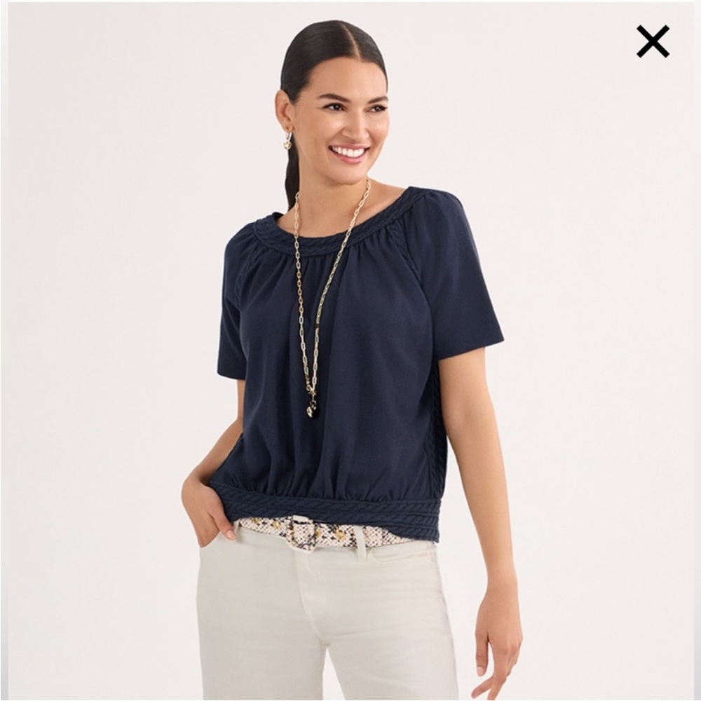 cabi Navy Tightrope Top 6663 NWOT